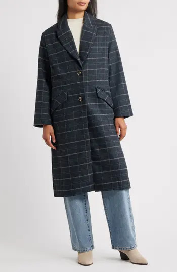 Wit & Wisdom Plaid Coat in Blue Stone Multi at Nordstrom Rack, Size X-Large | Nordstrom Rack