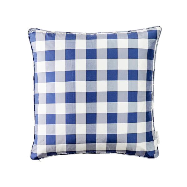 Silk Check Pillow in Royal | Caitlin Wilson Design