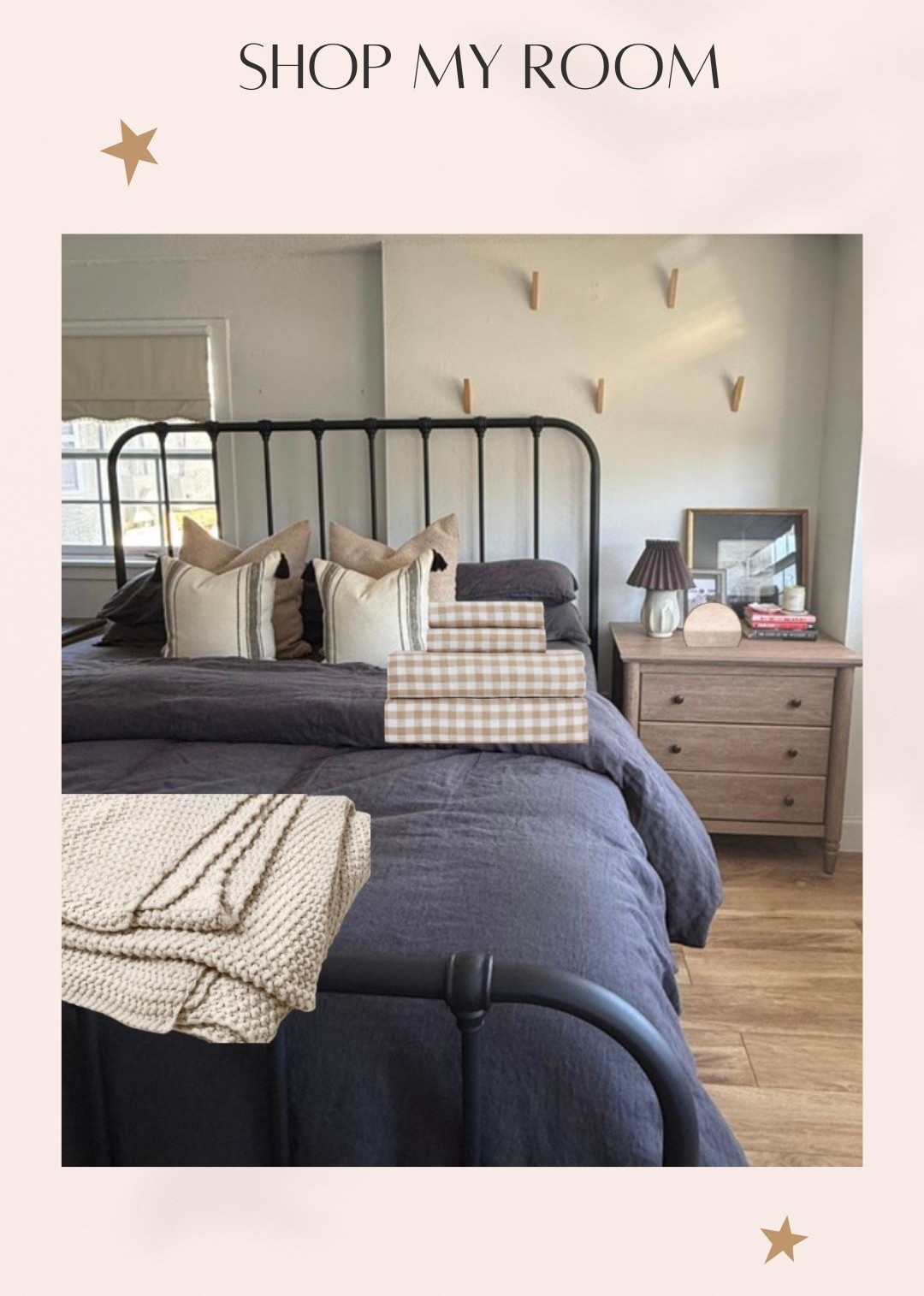 My bedroom style! Small euro pillow covers are by woven nook but sold out. 