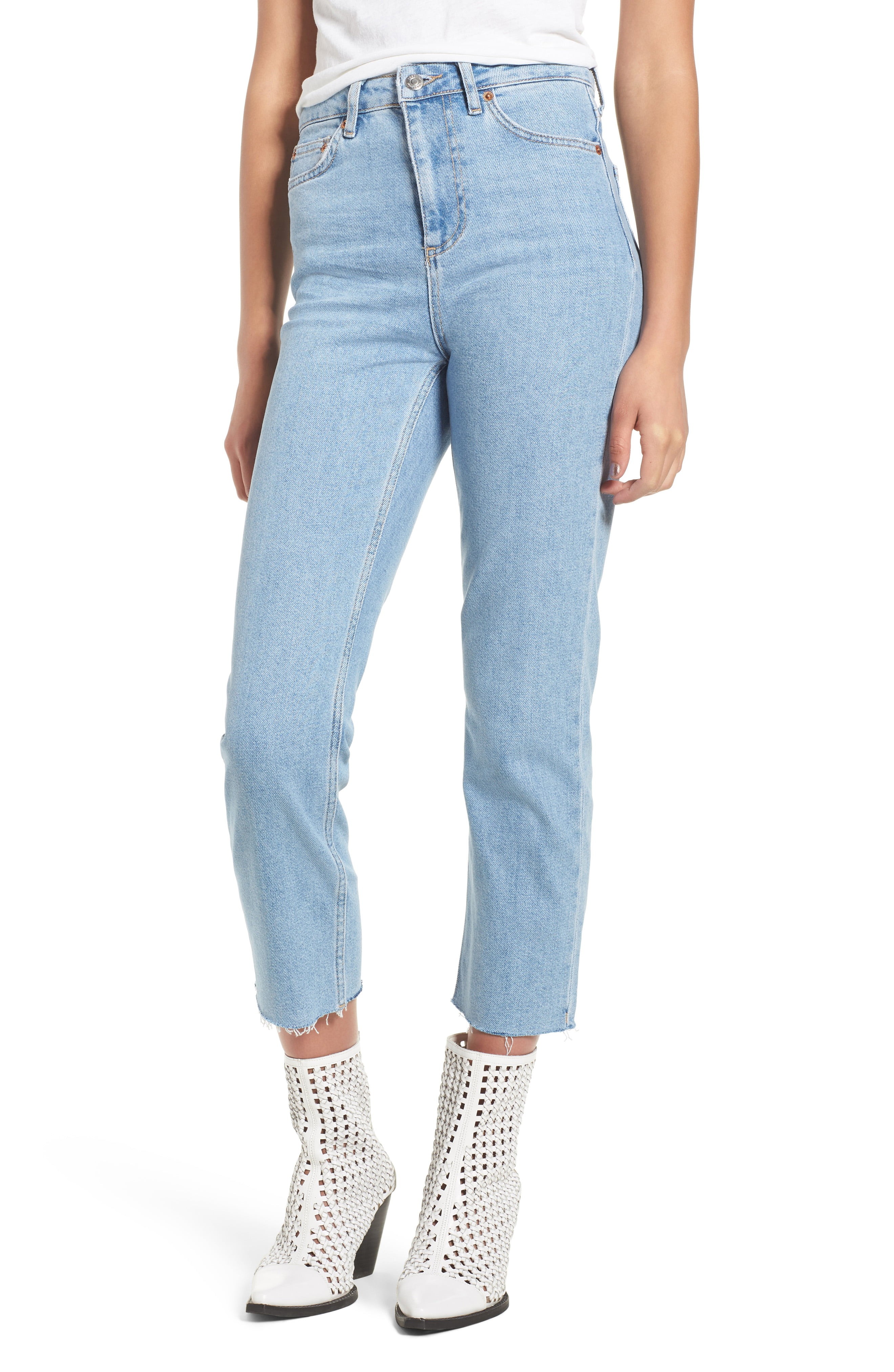 Women's Topshop Raw Hem Straight Leg Jeans | Nordstrom