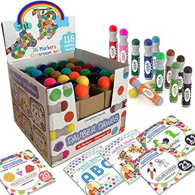 Washable Dot Markers 36 Pack With 121 Activity Sheets For Kids, Gift Set With Toddler Art Activit... | Amazon (US)