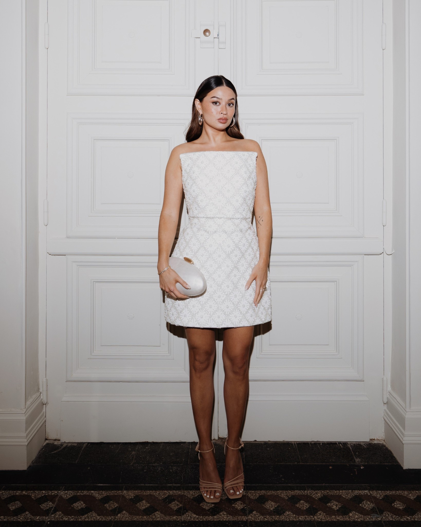 subtle sparkle! perfect hen do dress 🤍 #bridalstyle #brideoutfit #bridaloutfit 