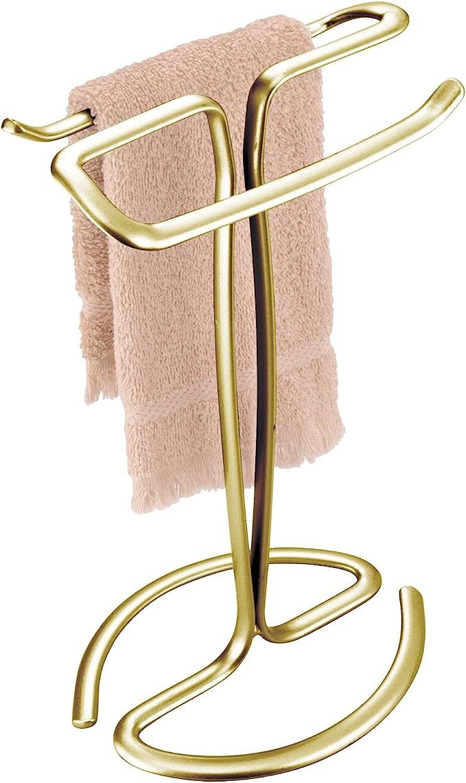 mDesign Decorative Metal Fingertip Towel Holder Stand for Bathroom Vanity Countertops to Display ... | Amazon (US)