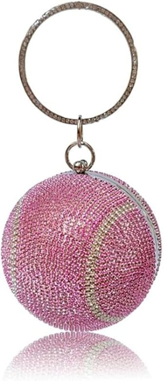 Women Baseball Shaped Cross Body Purse Rhinestone Round Ball Crystal Evening Bag Clutch Handbag f... | Amazon (US)