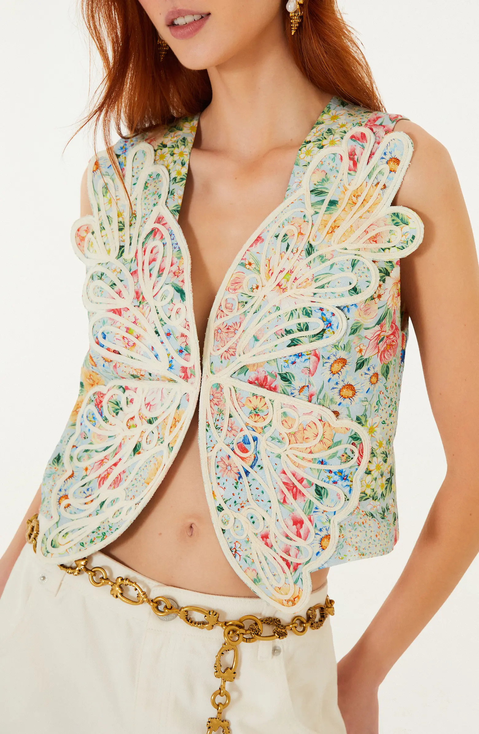 FARM Rio Rendeira 3D Linen Vest | Nordstrom | Nordstrom