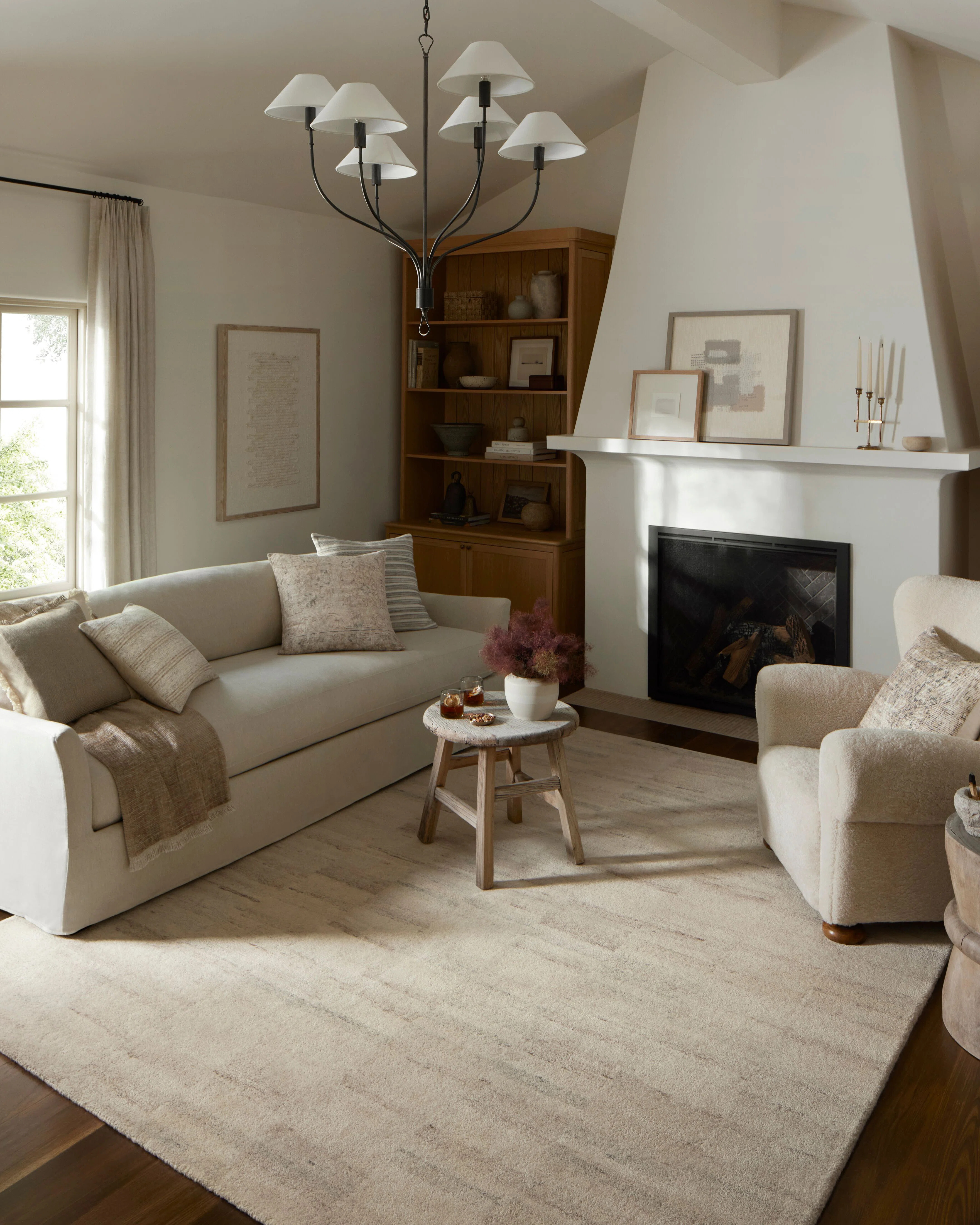 Amber Lewis x Loloi Rocky Natural / Fog Area Rug | Wayfair North America