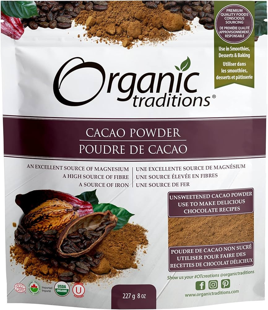 Organic Traditions Cacao Powder - Cocoa Powder - 227 Grams/8 Ounces | Amazon (CA)