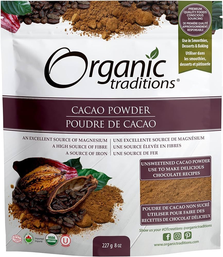 Organic Traditions Cacao Powder - Cocoa Powder - 227 Grams/8 Ounces | Amazon (CA)
