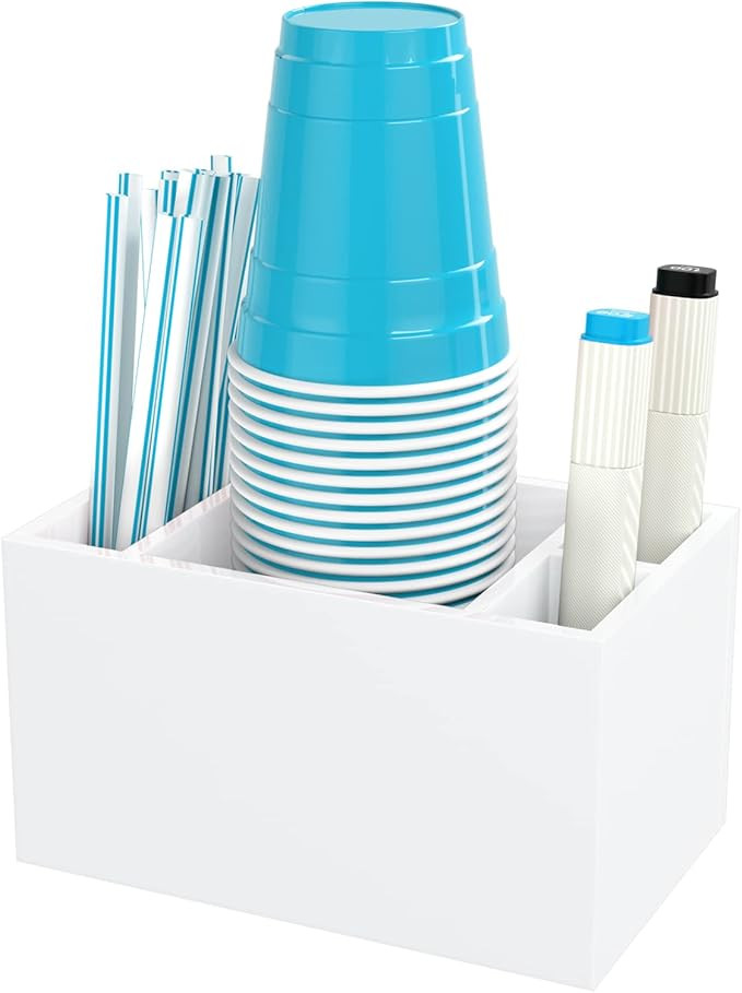 Cup Holder with Marker Slot, Party Cup Dispenser Acrylic Cup Organizer Mark Your Cup and Drink Up... | Amazon (US)