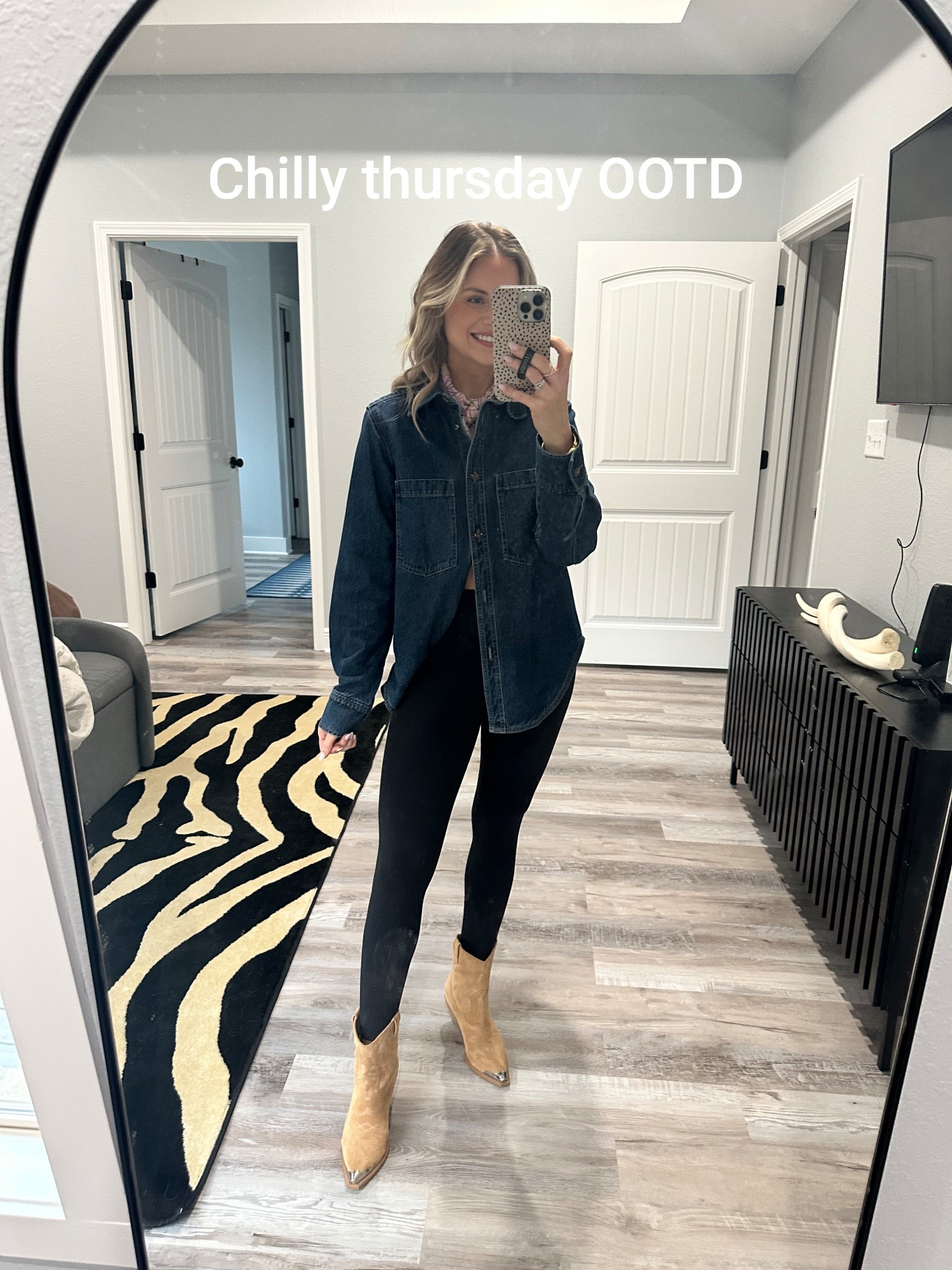 Small top, 6 in leggings, shoes are tts, old but linked similar 

Spring outfit, chilly spring outfits, work outfit, legging outfit, spring style, spring fashion, women’s spring outfit, spring transition, comfy outfit, casual outfit, boots outfit, women’s clothing, women’s outfit ideas 

#LTKFindsUnder100 #LTKStyleTip #LTKWorkwear