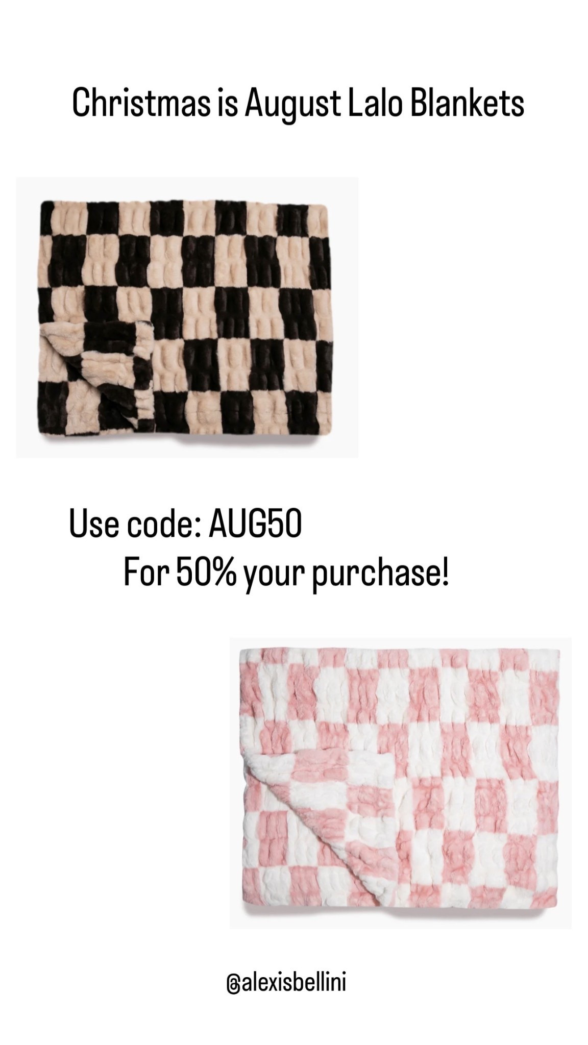 Did someone say Christmas in August! Lalo blankets is having their biggest sale! Use code AUG50 for 50% off of your purchase! Run, don’t walk! 

#LaloBlankets
#Lalo

#LTKHome #LTKSaleAlert #LTKFamily