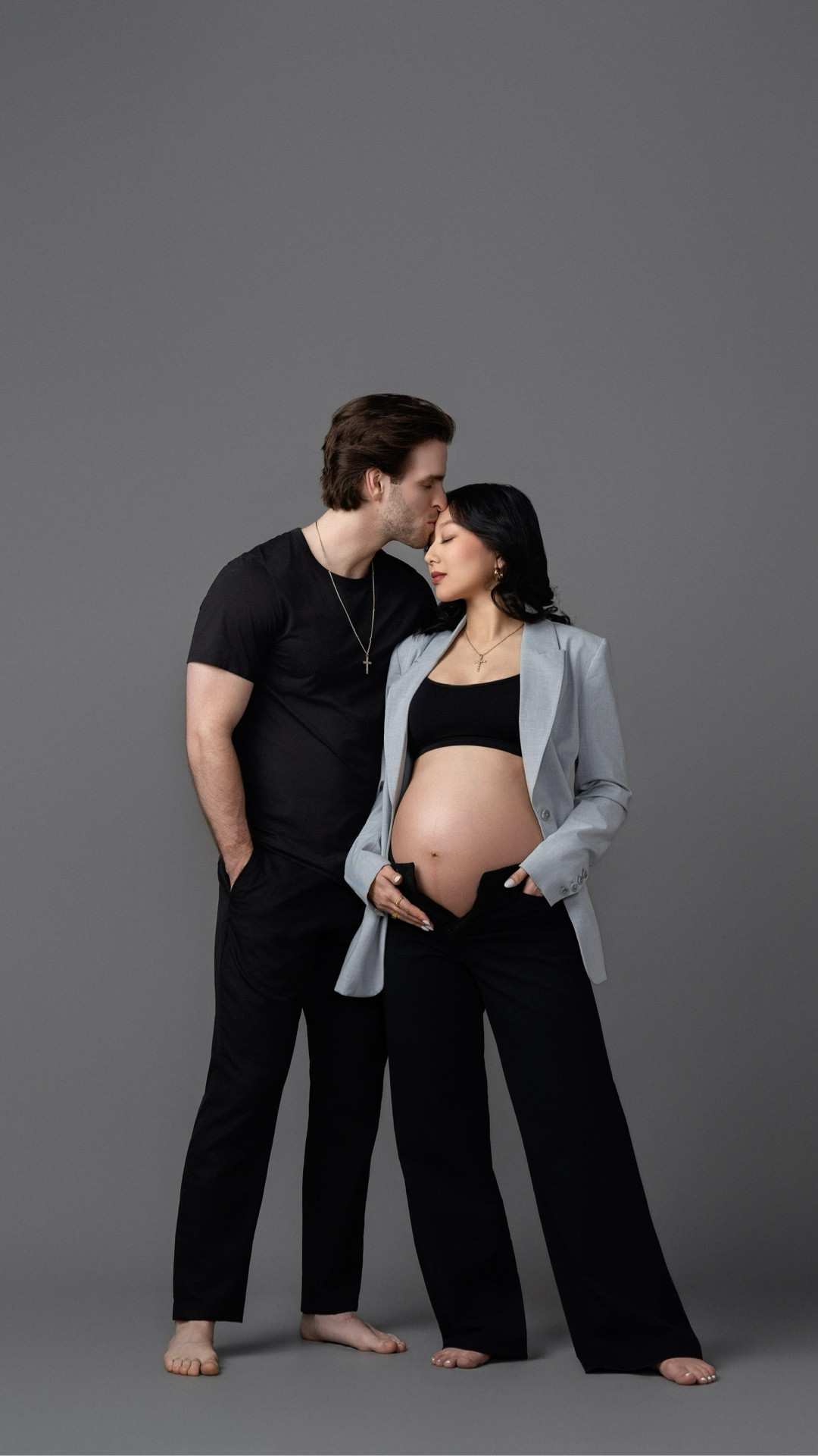 Women’s Black Slacks: size 4
Black Off Shoulder Top: size XS
Mock Neck Maxi Dress: size XS

Men’s Black Slacks: size Athletic 30W 30L
Men’s Black Button-Up: size Regular M
Men’s Black Tee: size M

Linking similar products 

Maternity photoshoot, bump style, couples outfit, style tips, how to style, outfit idea, pregnant outfit 

#LTKMens #LTKBump #LTKWorkwear