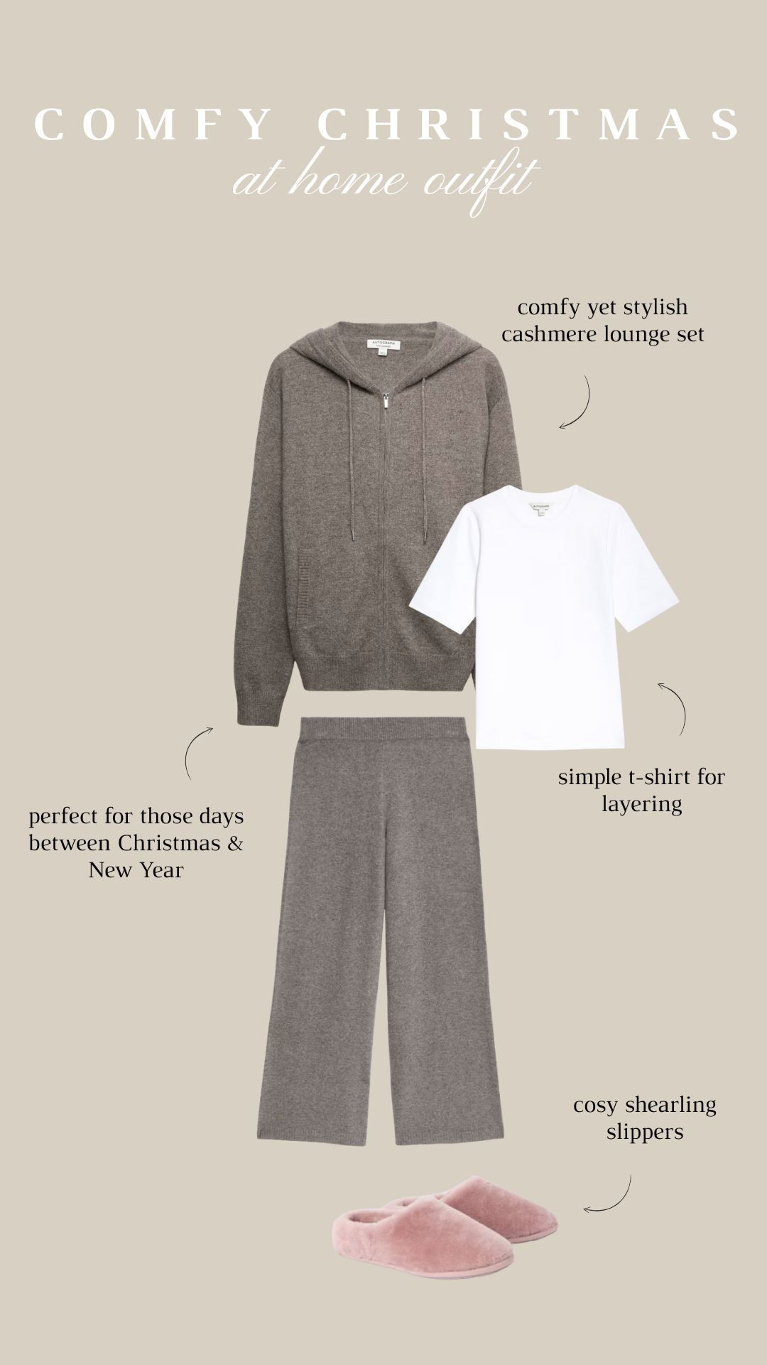 Comfy Christmas at home outfit! Cashmere knitwear, high street finds, coord, Marks & Spencer, fluffy slippers, Christmas day outfit  

 #LTKuk #LTKwinter #LTKstyletip