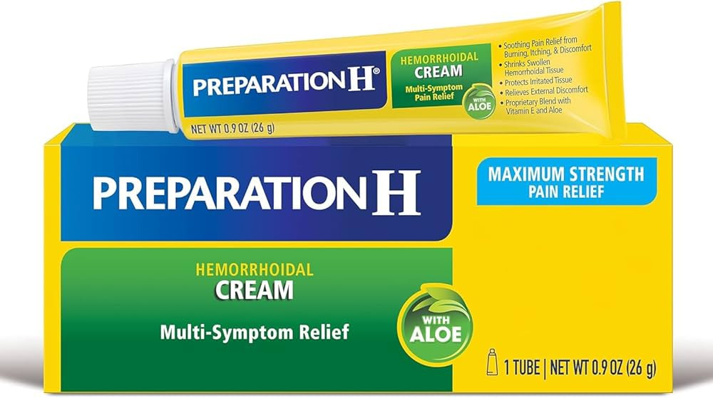Preparation H Hemorrhoid Symptom Treatment Cream (0.9 Ounce Tube), Maximum Strength Multi-Symptom... | Amazon (US)