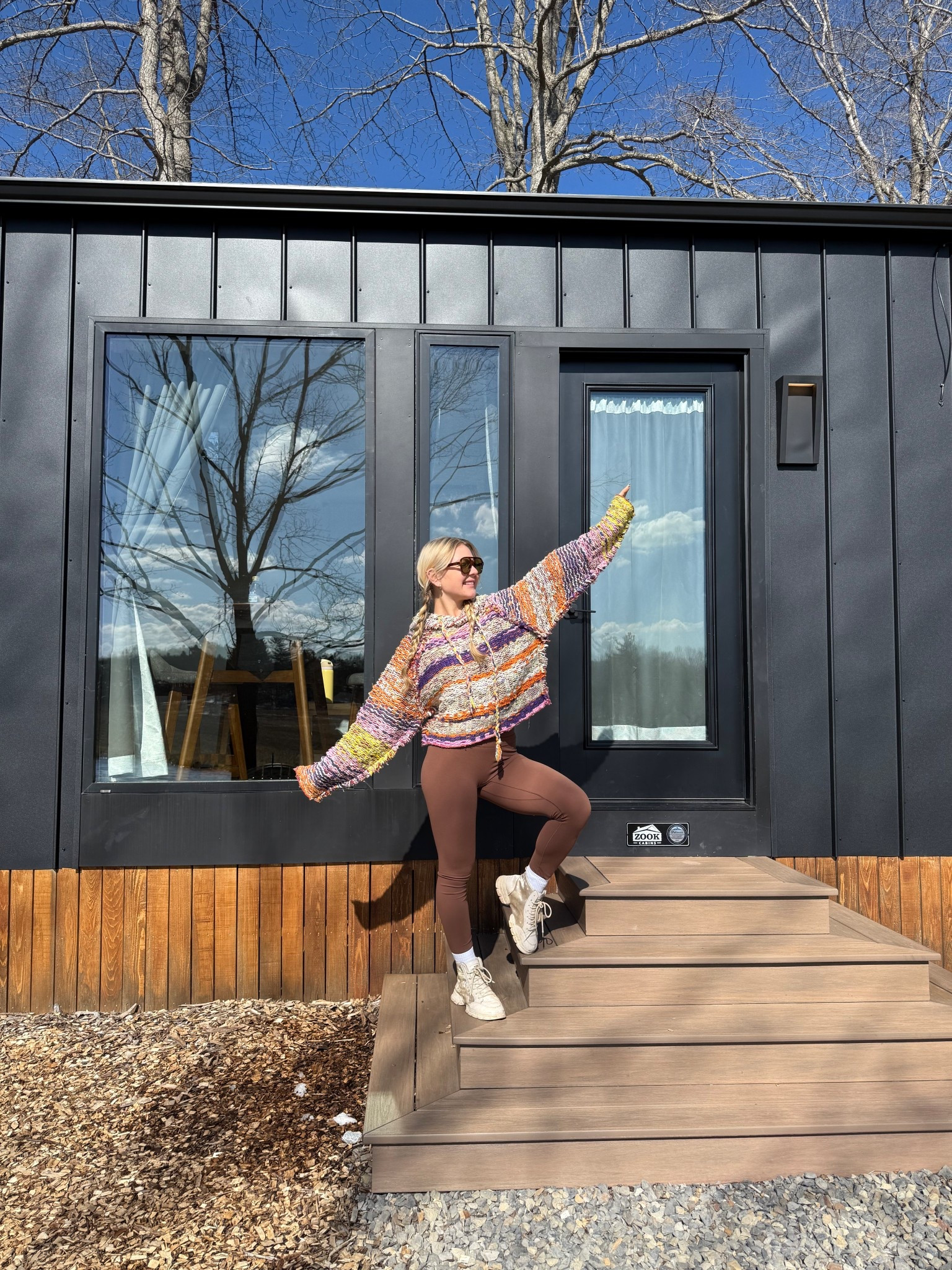 Weekend Cabin Trip Outfit | The perfect outfit for hanging out, hiking, and sitting by the fire - love this free people sweater, could only find ones on Ebay! 

 #LTKootd #LTKSeasonal #LTKTravel