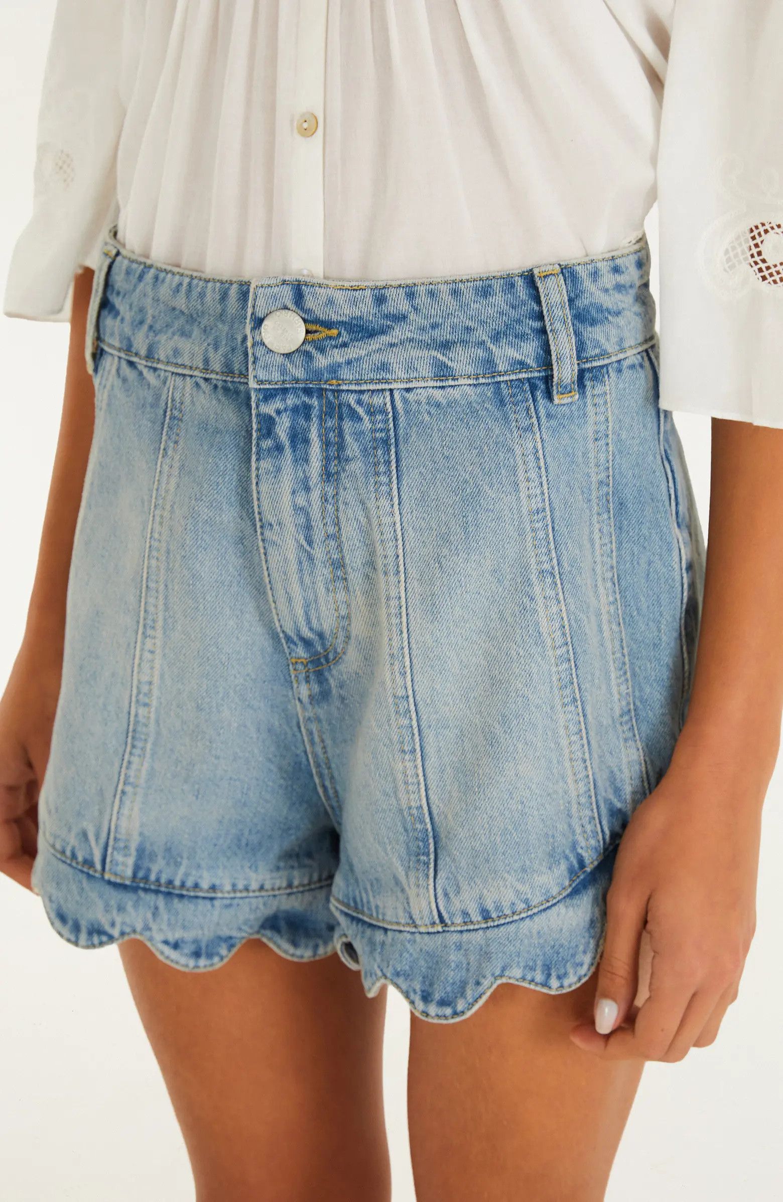 FARM Rio Romantic Ruffle Denim Shorts | Nordstrom | Nordstrom