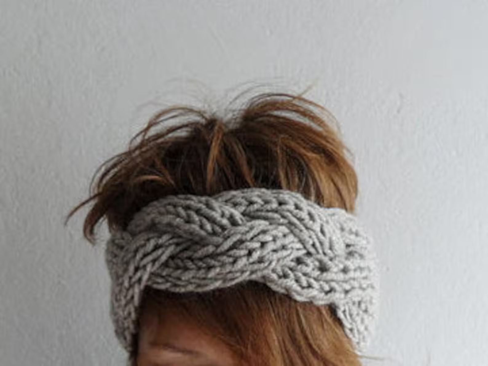 Knitted Headband,Chunky Headband,Ear Warmer Cabled Headband,Head wrap in Stone Beige Taupe Hair A... | Etsy (US)