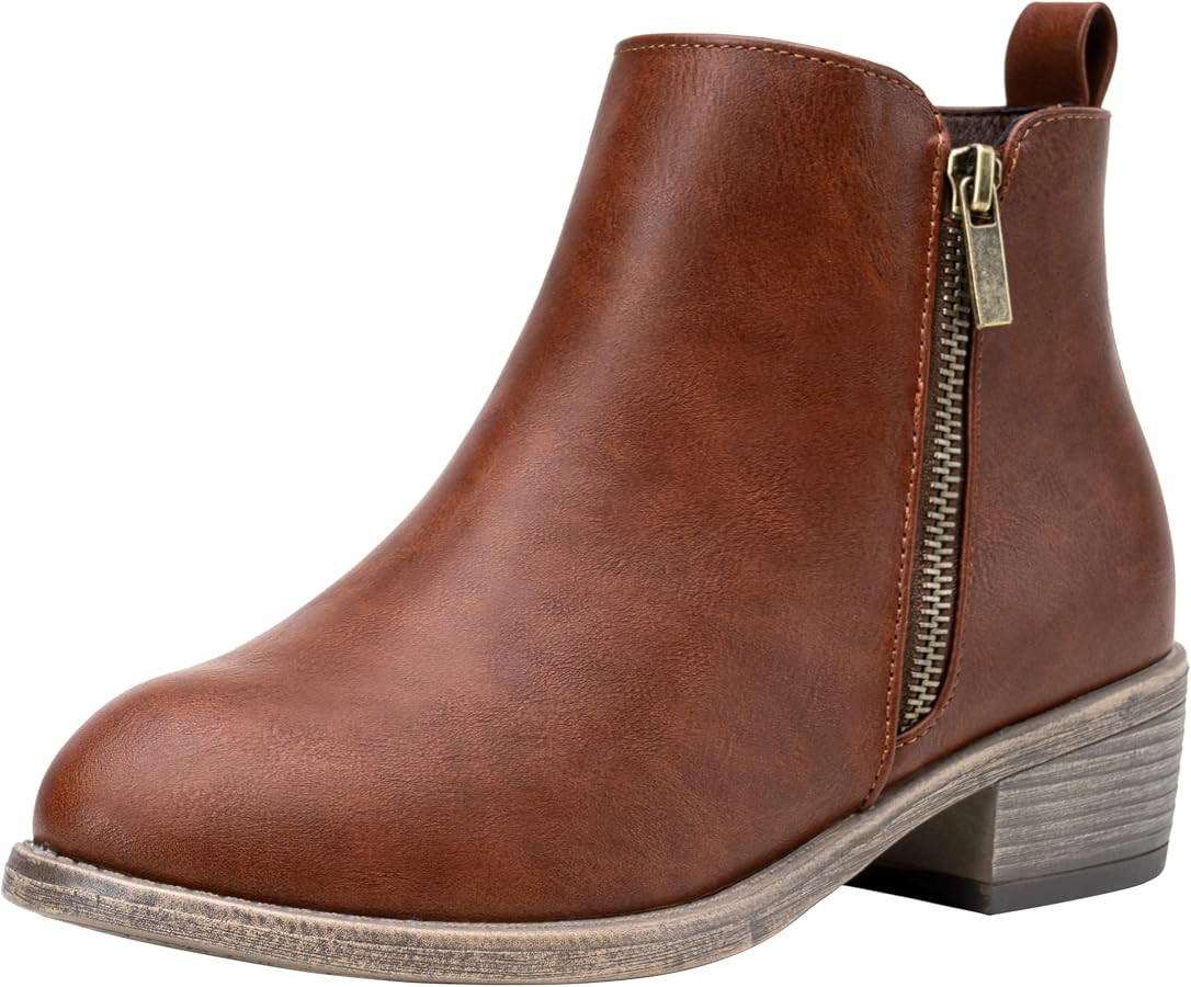 Jeossy Women's Ankle Boots, Classic Low Heeled Short Booties, Casual Comfortable Boots | Amazon (US)