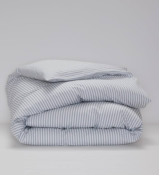 Cuddledown Striped Organic Percale Comforter Cover | 100% Organic Cotton | Premium Quality | Soft... | Amazon (US)