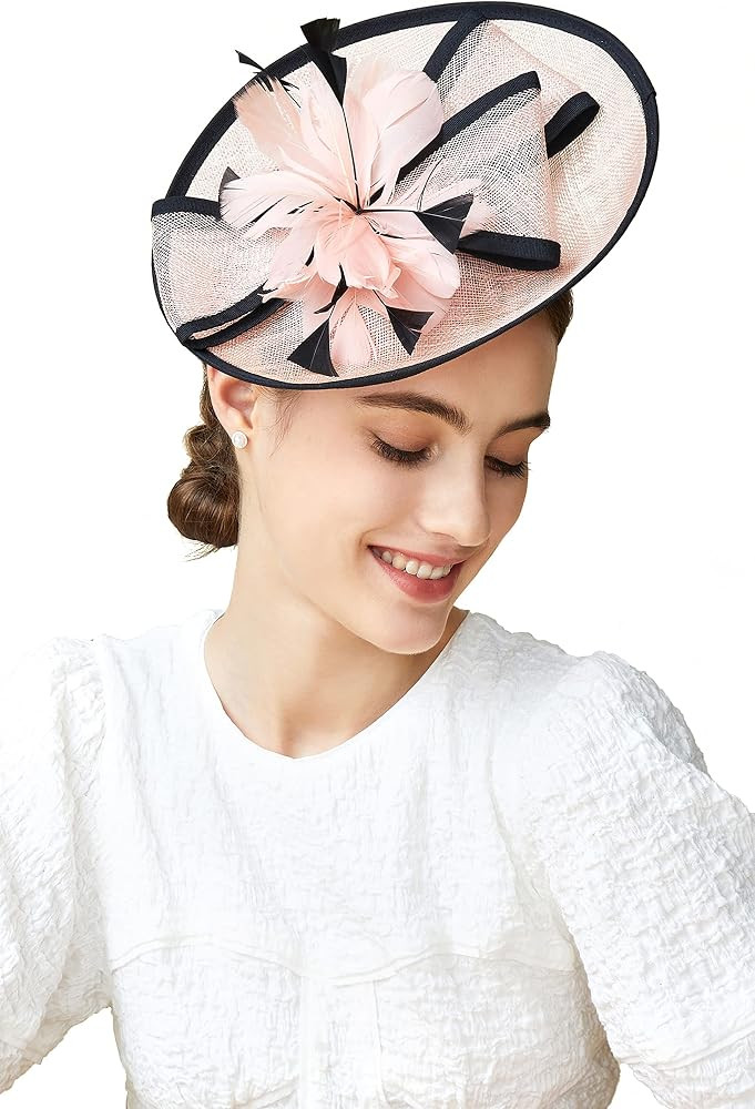 BABEYOND Tea Party Fascinator Kentucky Hat Fascinator Cocktail Pillbox Hat Derby Headband（Pink... | Amazon (US)