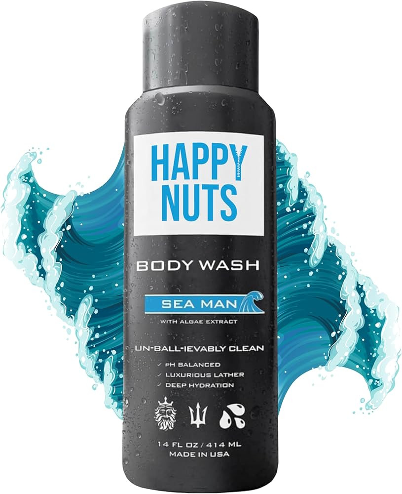 HAPPY NUTS Sea Man Body and Nut Wash - Moisturizing Men's Shower Gel, Bodywash with Deep Cleanse ... | Amazon (US)