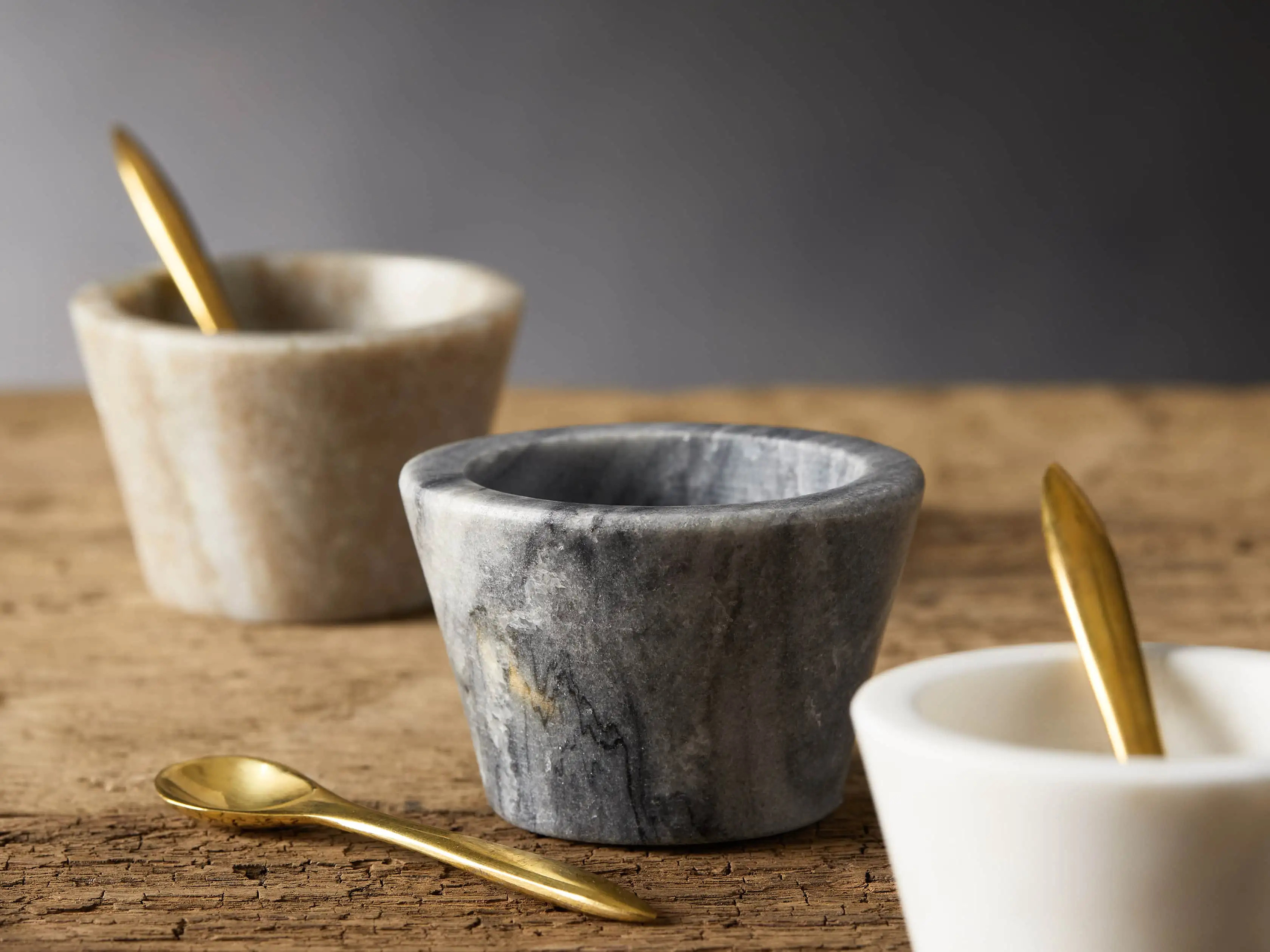 Marble Salt Cellars with Spoons (set of 3) | Arhaus | Arhaus