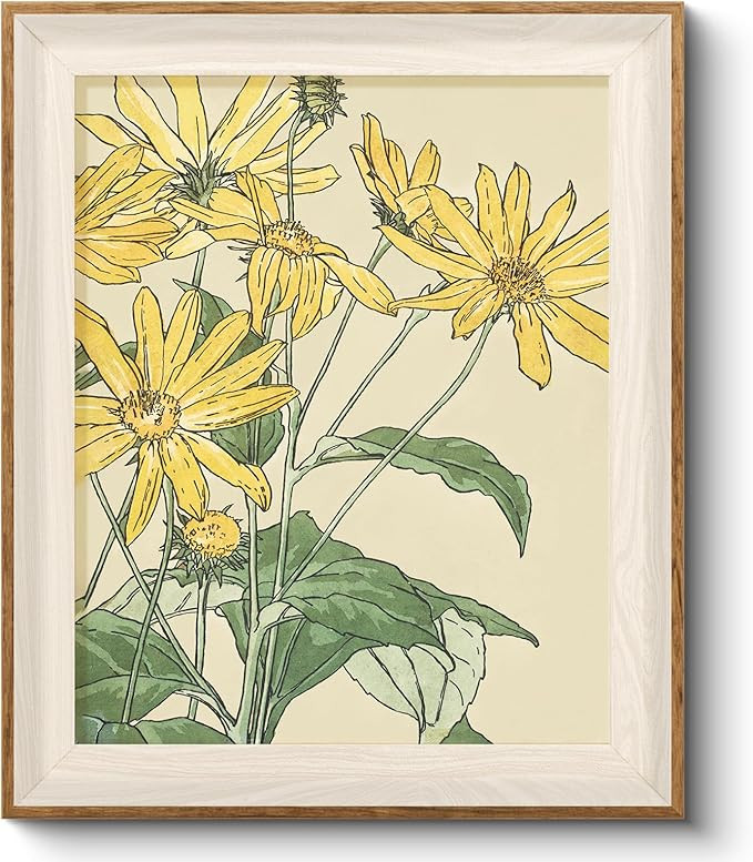 VIYYIEA Framed Canvas Wall Art, Vintage Wall Art for Living Room, Flowers Oil Painting Picture Su... | Amazon (US)