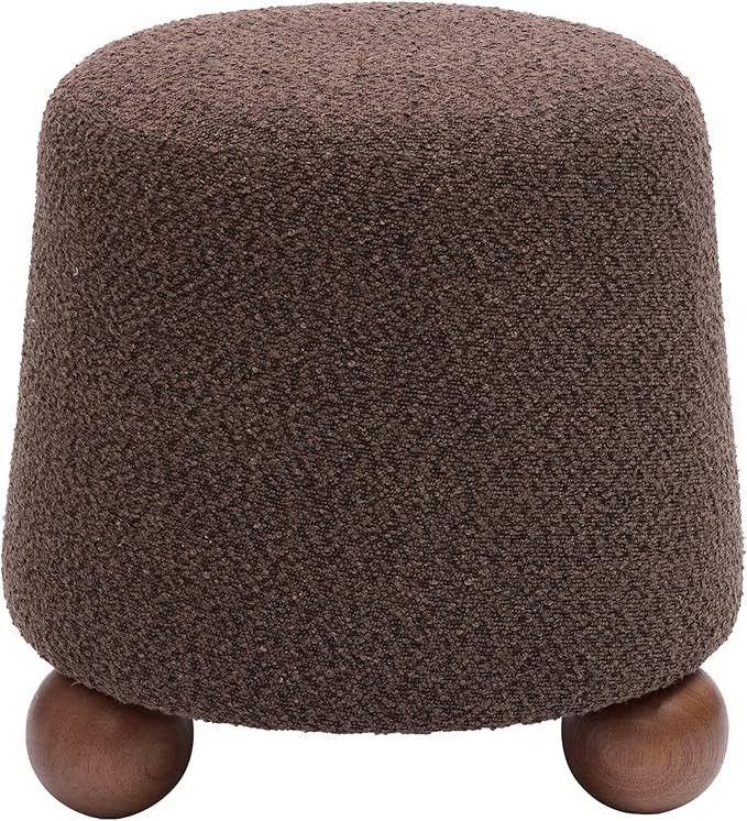 Tov Furniture Jaine Chocolate Brown Boucle Stool | Amazon (US)