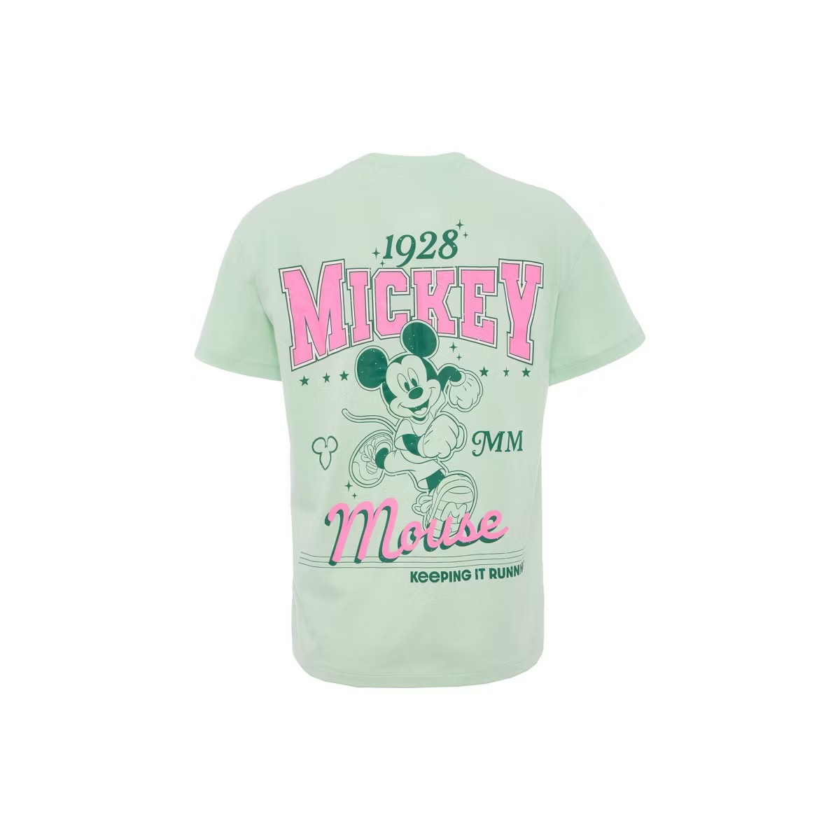 Women's Mickey Keep it Running Short Sleeve Graphic Shirt - Light Mint Green | Target