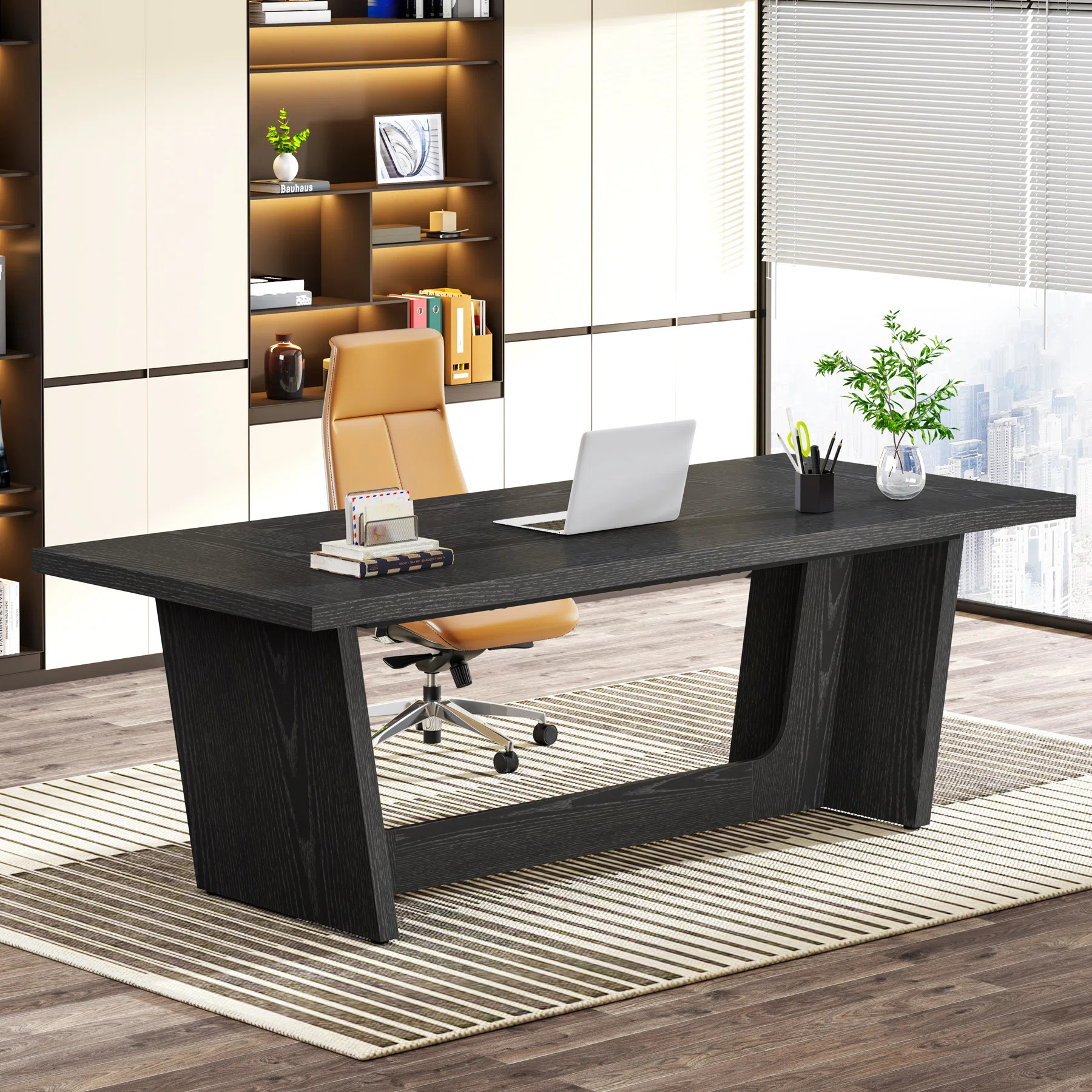 Millwood Pines 70.9" Executive Desk, Large Home Office Desk Desk & Reviews | Wayfair | Wayfair North America