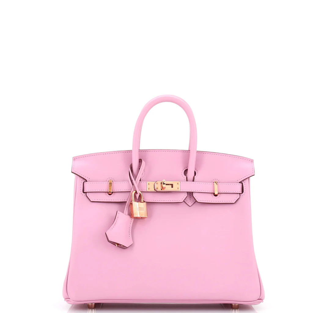 Birkin Handbag Mauve Sylvestre Swift with Rose Gold Hardware 25 | Rebag