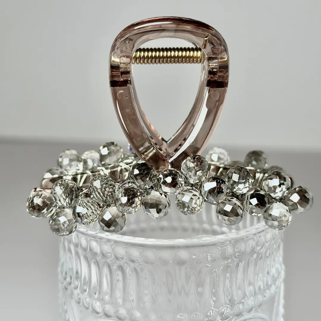 Crystal Hair Claw Clip Handmade Crystal Ball Hair Clips Minimal Hair Claw Wedding Bridesmaid Gift... | Etsy (US)