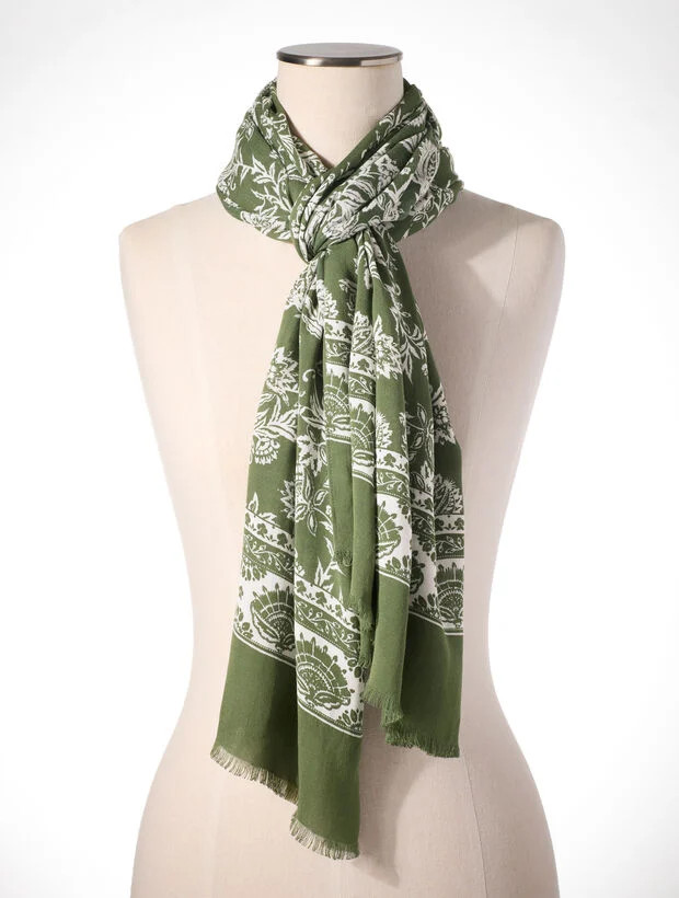 Etched Floral Oblong Scarf | Talbots