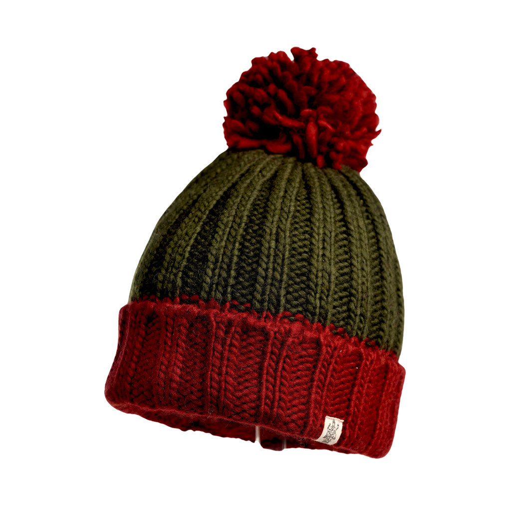 Nirvanna Designs Cherry Pom Hat in Burgundy/olive at Nordstrom, Size Medium | Nordstrom