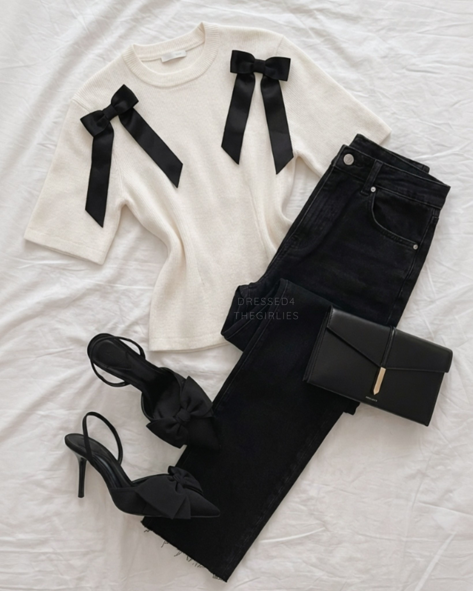 Partywear looks🖤

Tags: white top with black bows outfit, black jeans outfit, black clutch bag, black bow heels, Christmas party outfit, work Christmas party, New Year’s Eve outfit, Christmas market outfit 

#LTKdatenight #LTKpartywear #LTKfestive