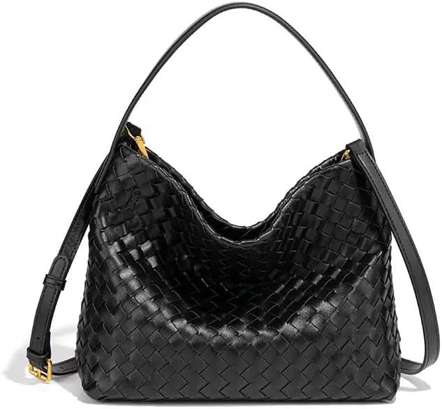 Woven Tote Bag for Women Designer Shoulder Handbag Leather Top Handle Hobo Purses | Amazon (US)