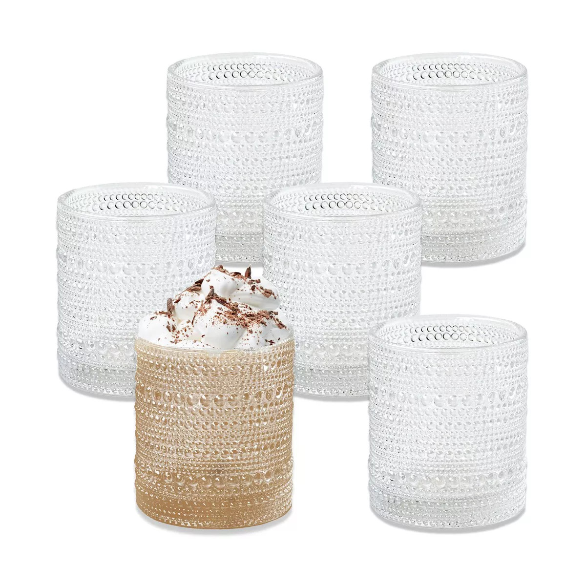 Kate Aspen 10 oz. Textured Beaded Glass (Set of 6) | Target