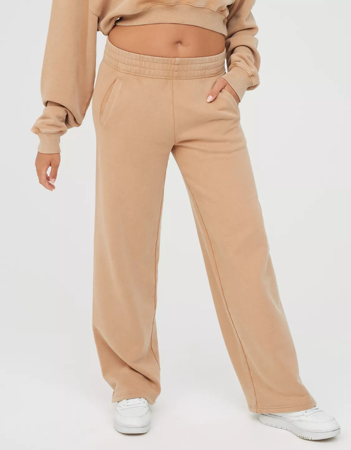 OFFLINE By Aerie Throw-Back Fleece Wide Leg Pant | Aerie