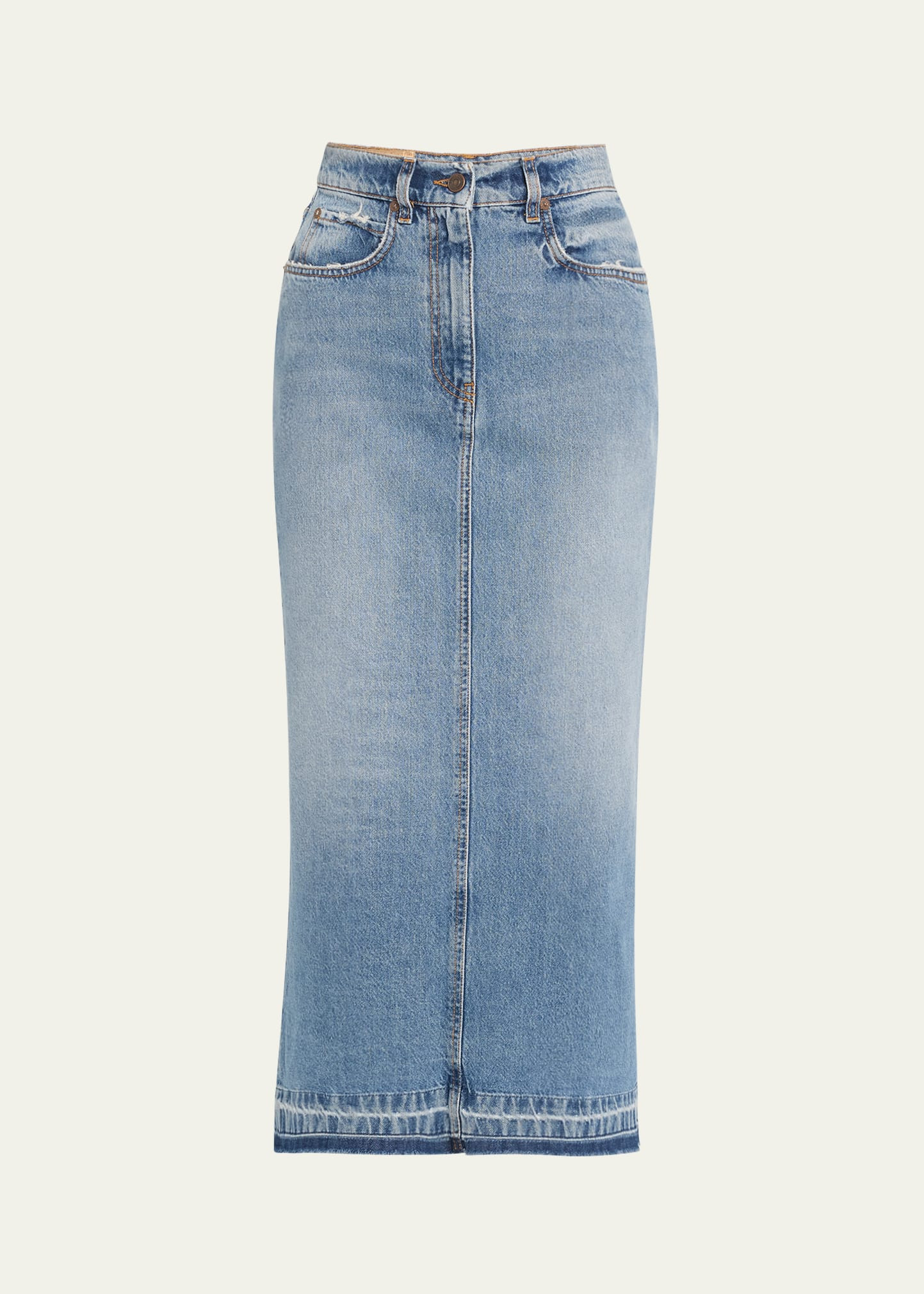 FORTELA Long Back Slit Denim Skirt | Bergdorf Goodman