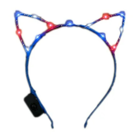 Blinkee LUCESLPH-RWB Light Up Cat Ears Starlight Patriotic Headband | Walmart (US)