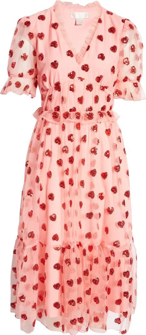 Rachel Parcell Sequin Heart Tulle Midi Dress | Nordstrom | Nordstrom