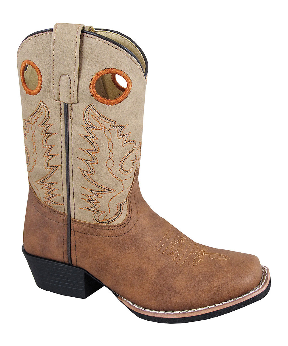 Smoky Mountain Boots Boys' Western Boots - Tan & Beige Embroidered Cowboy Boot - Boys | Zulily