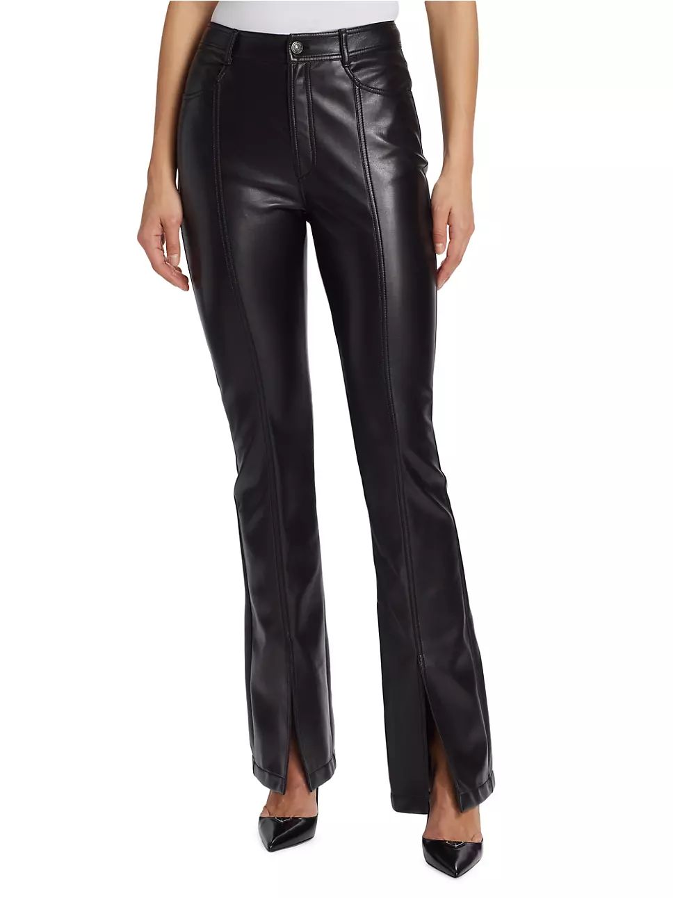 Shanis Vegan Leather Split-Hem Pants | Saks Fifth Avenue