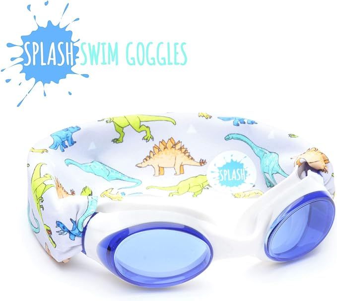 SPLASH Swim Goggles - Dino - Fun, Fashionable, Comfortable - Fits Kids and Adults - Won't Pull Yo... | Amazon (US)