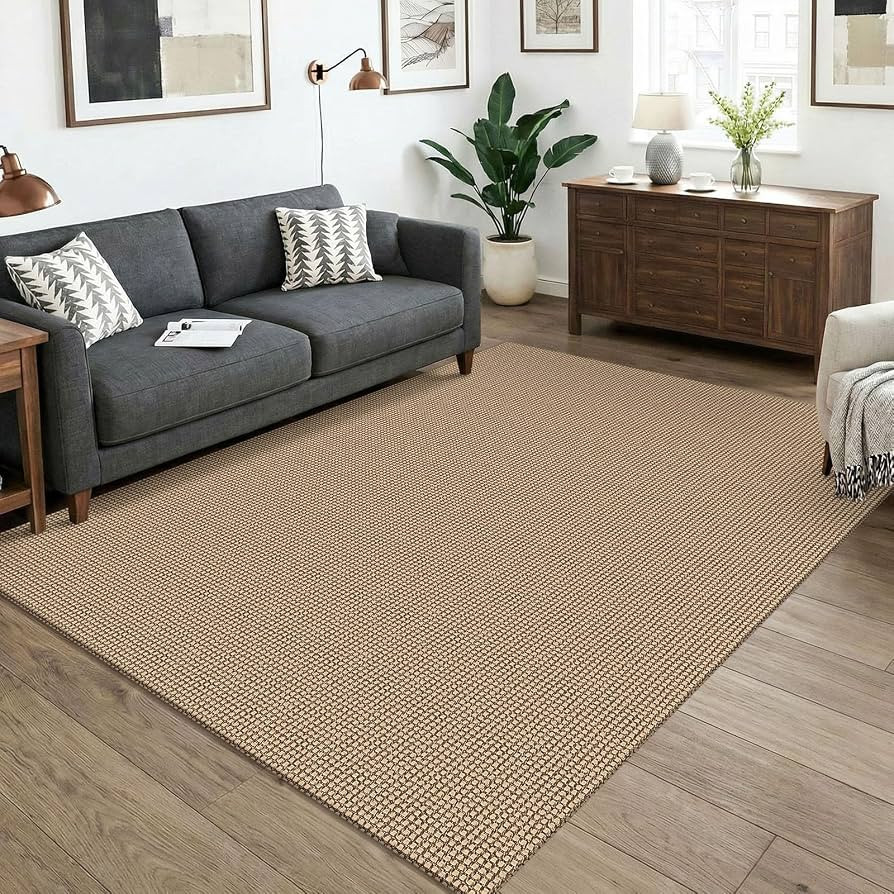 KOZYFLY Washable Area Rug 5x7 ft Rubber Backed Non Slip Rugs for Living Room Braided Cotton Bedro... | Amazon (US)