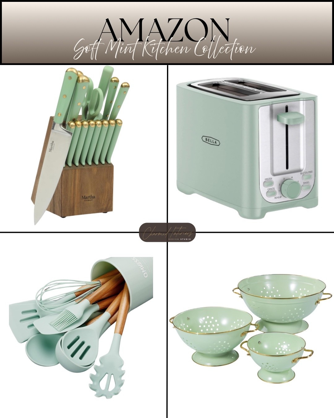 Soft Mint Kitchen Collection 
#styledbycharmed #homedecor #amazonfinds

#LTKHome #LTKSaleAlert