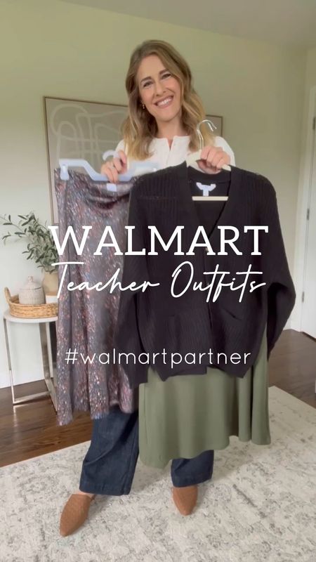 Walmart teacher outfits! #walmartpartner I’m wearing a small in each; medium in the juniors cargo pants. Trousers go down if between. Mules go up if between. #walmart #walmartfashion @walmart @walmartfashion 

#LTKstyletip #LTKunder50 #LTKunder100