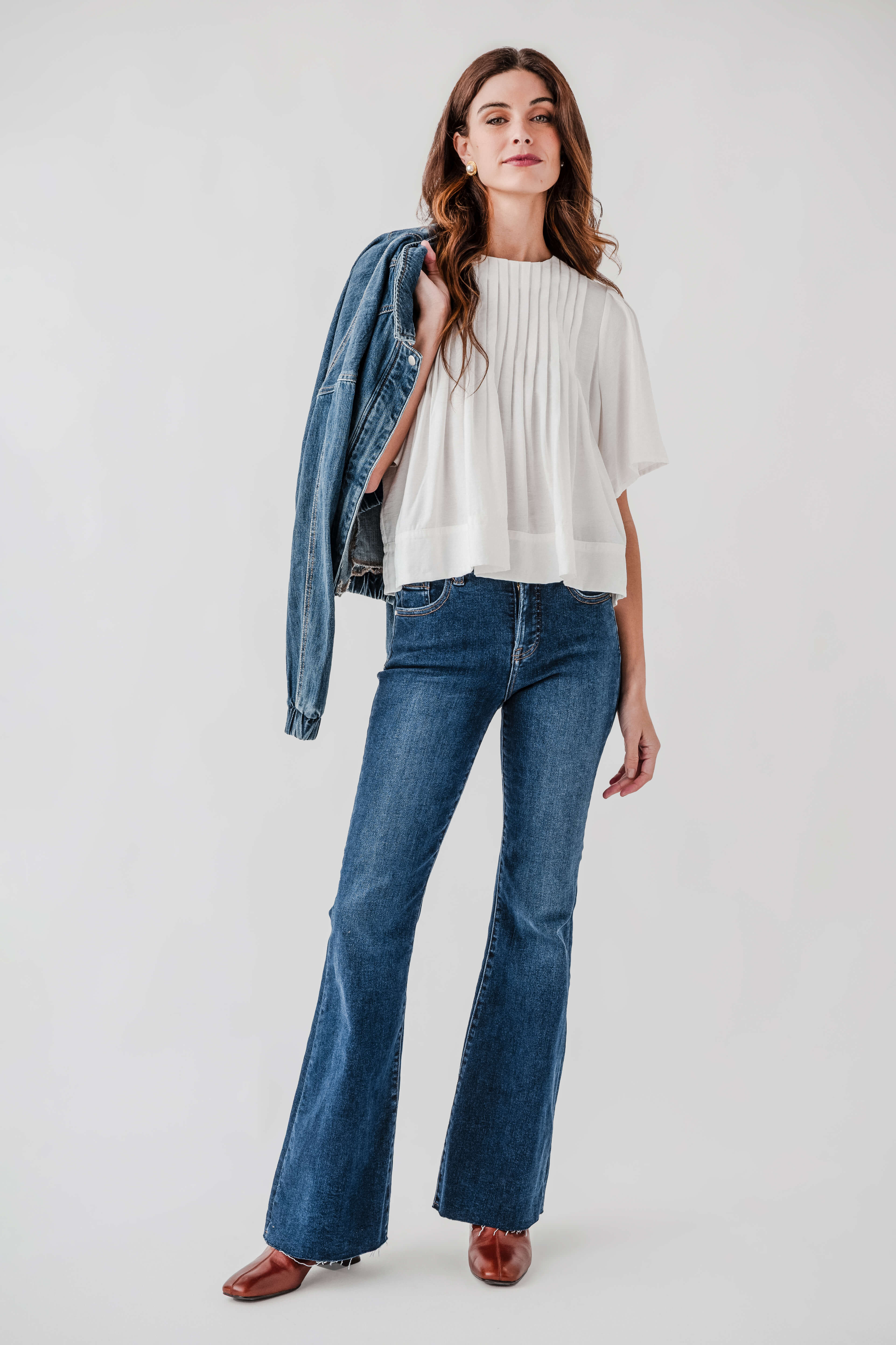 Seraphine Row Pintuck Detail Short Sleeve Top | Social Threads