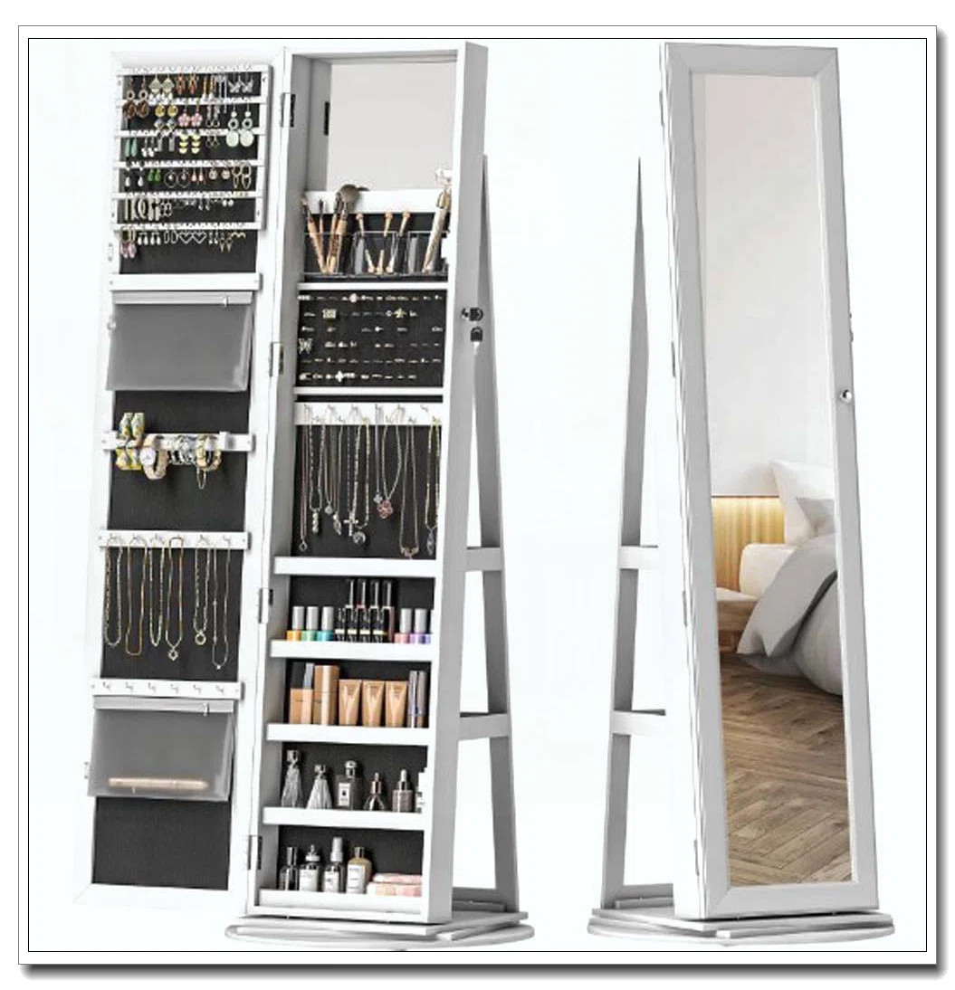 360° Swivel Full-Length Mirror,with Storage Shelves | Wayfair North America