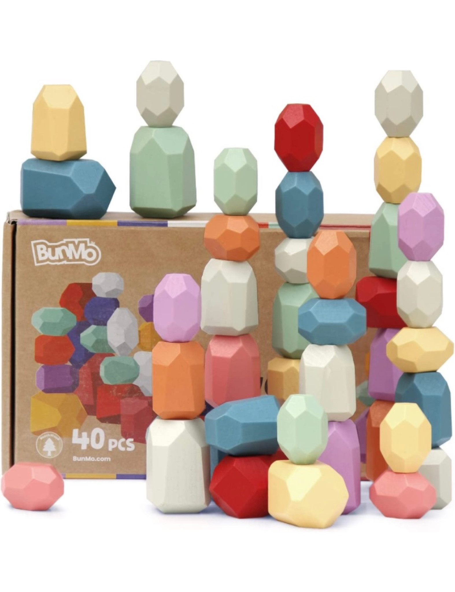 40pcs Stacking Rocks Toddler Toys-Wooden for 1 - 2 + Year Old; Boy or Girl Birthday Gifts

#LTKsalealert #LTKhome #LTKkids
